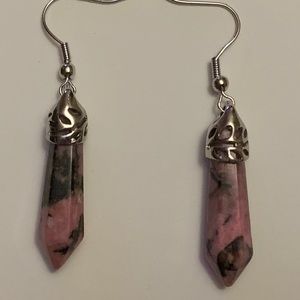 RHODOCHROSITE EARRINGS.